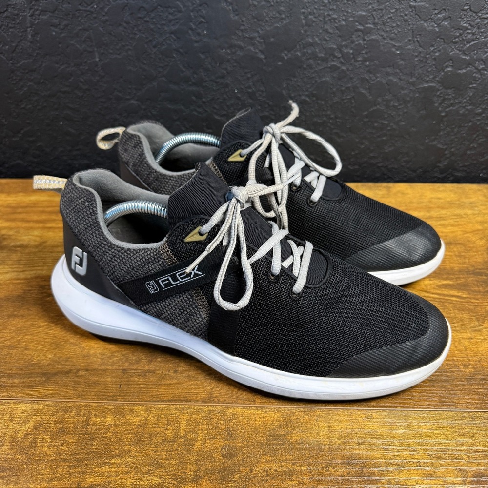 FootJoy Flex 56103 Black Mesh Spikeless Golf Shoes Mens 9.5